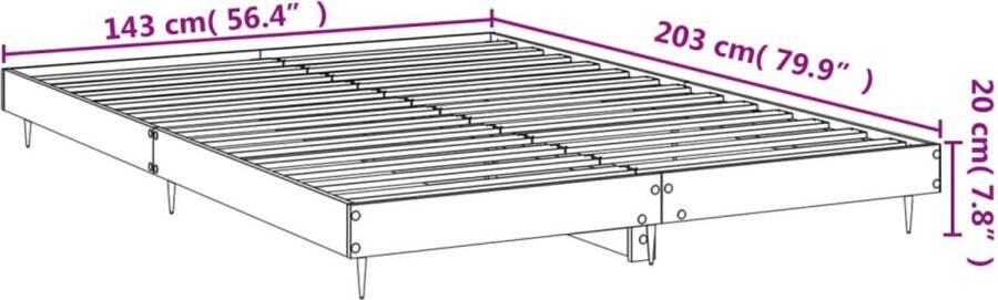 VidaXL Bedframe zonder matras bewerkt hout bruin eikenkleur 140x200 cm - Foto 2