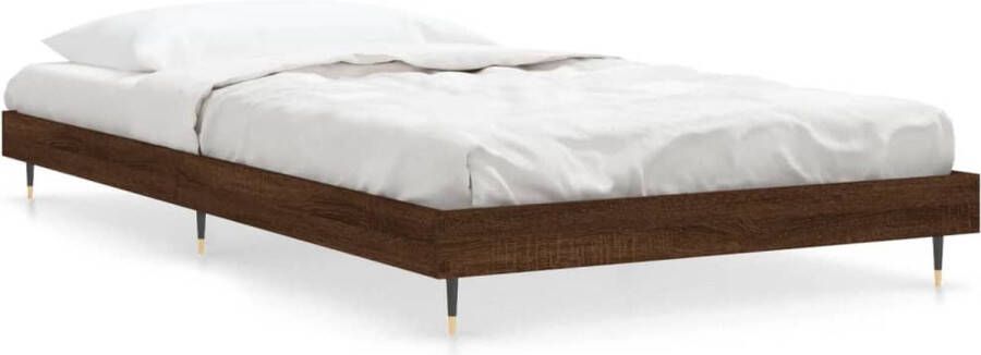 VidaXL Bedframe zonder matras bewerkt hout bruin eikenkleur 90x190 cm - Foto 4