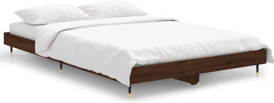 VIDAXL Bedframe zonder matras bewerkt hout bruin eikenkleur 120x190 cm - Foto 2