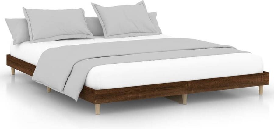 VIDAXL Bedframe zonder matras bewerkt hout bruin eikenkleur 120x200 cm