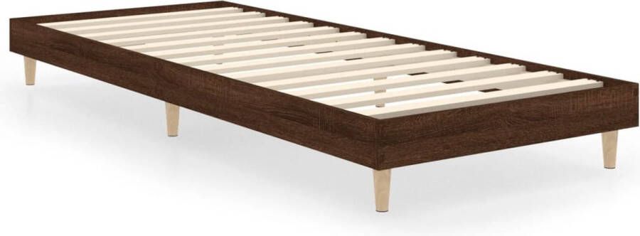 VIDAXL Bedframe zonder matras bewerkt hout bruin eikenkleur 75x190 cm