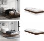 VidaXL Bedframe bewerkt hout bruineikenkleurig 75x190 cm Bedframe Bedframes Slaapkamermeubel Slaapmeubel - Thumbnail 2