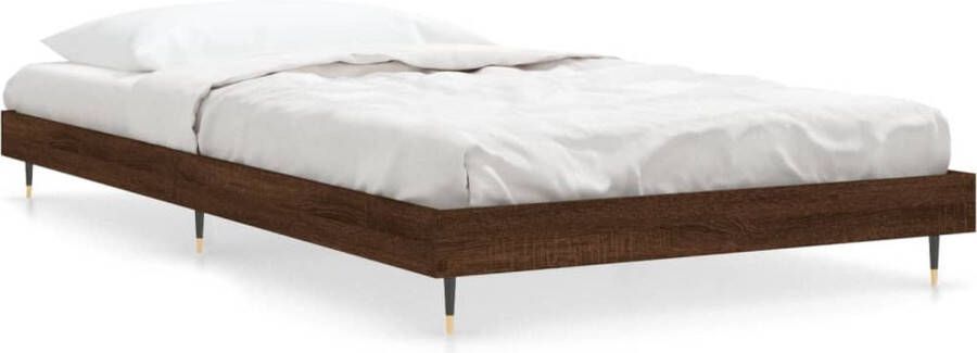 VidaXL Bedframe zonder matras bewerkt hout bruin eikenkleur 90x200 cm - Foto 2