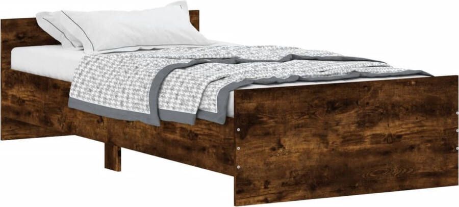 VIDAXL Bedframe zonder matras hout gerookt eikenkleurig 100x200 cm - Foto 4