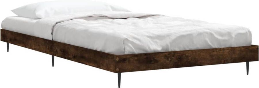 VIDAXL Bedframe zonder matras hout gerookt eikenkleurig 90x190 cm - Foto 2