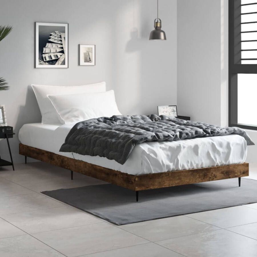 VIDAXL Bedframe zonder matras hout gerookt eikenkleurig 90x190 cm