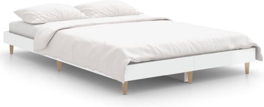 VidaXL -Bedframe-bewerkt-hout-hoogglans-wit-120x190-cm - Foto 2