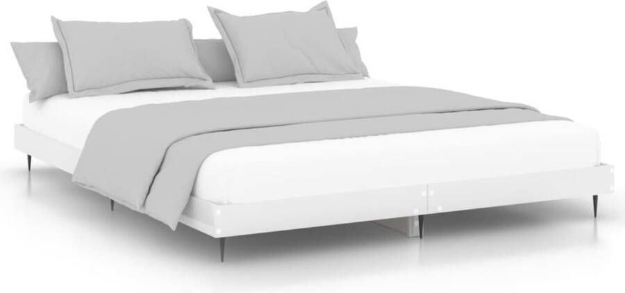 VidaXL -Bedframe-bewerkt-hout-hoogglans-wit-120x200-cm - Foto 2