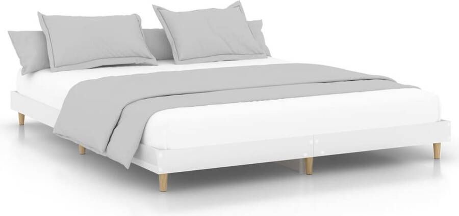 VidaXL -Bedframe-bewerkt-hout-hoogglans-wit-140x200-cm