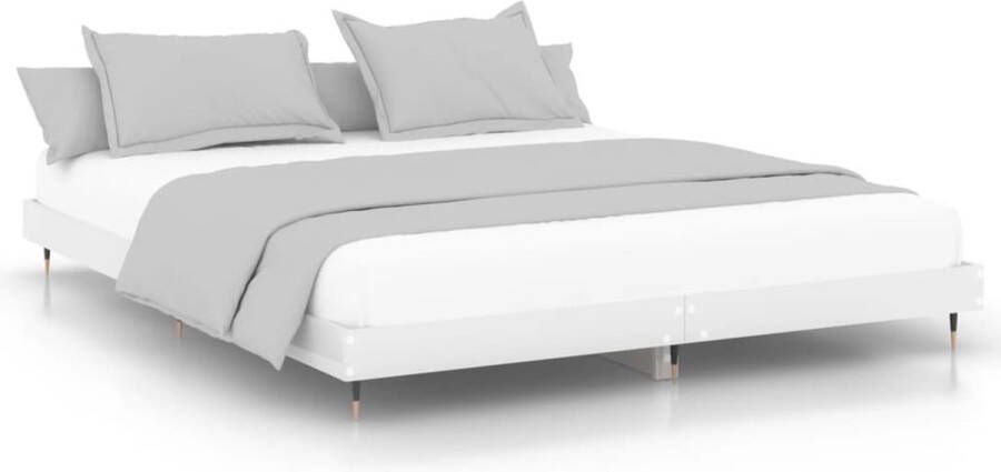 VidaXL -Bedframe-bewerkt-hout-hoogglans-wit-140x200-cm - Foto 2