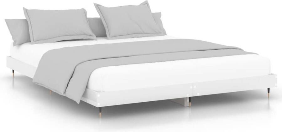 VidaXL -Bedframe-bewerkt-hout-hoogglans-wit-180x200-cm - Foto 2