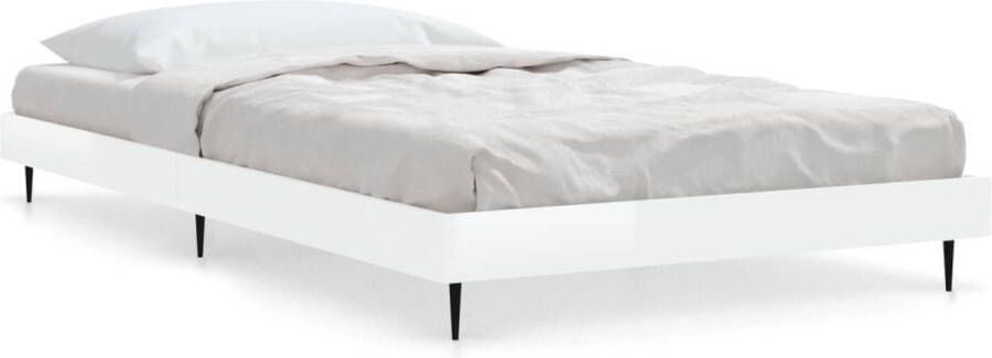 VidaXL -Bedframe-bewerkt-hout-hoogglans-wit-90x190-cm - Foto 2