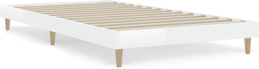 VidaXL -Bedframe-bewerkt-hout-hoogglans-wit-90x200-cm