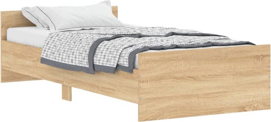 VIDAXL Bedframe zonder matras hout sonoma eikenkleurig 100x200 cm - Foto 4