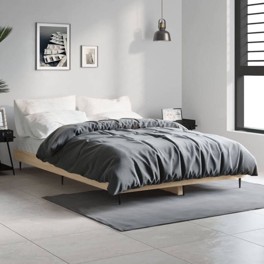 VIDAXL Bedframe zonder matras hout sonoma eikenkleurig 120x190 cm