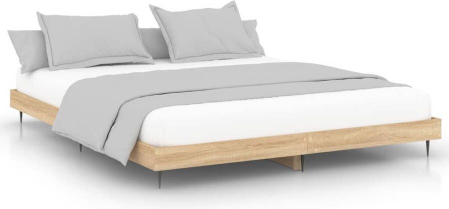 VidaXL -Bedframe-bewerkt-hout-sonoma-eikenkleurig-180x200-cm - Foto 2