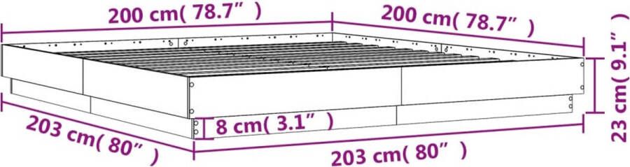 VidaXL -Bedframe-bewerkt-hout-sonoma-eikenkleurig-200x200-cm - Foto 4