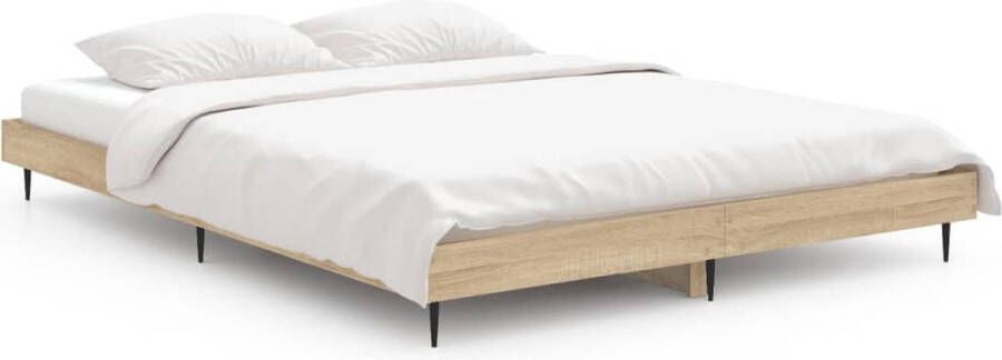 VIDAXL Bedframe zonder matras hout sonoma eikenkleurig 140x190 cm - Foto 2