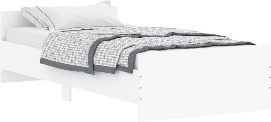 VidaXL -Bedframe-bewerkt-hout-wit-100x200-cm - Foto 4