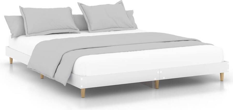 VidaXL -Bedframe-bewerkt-hout-wit-140x200-cm - Foto 2
