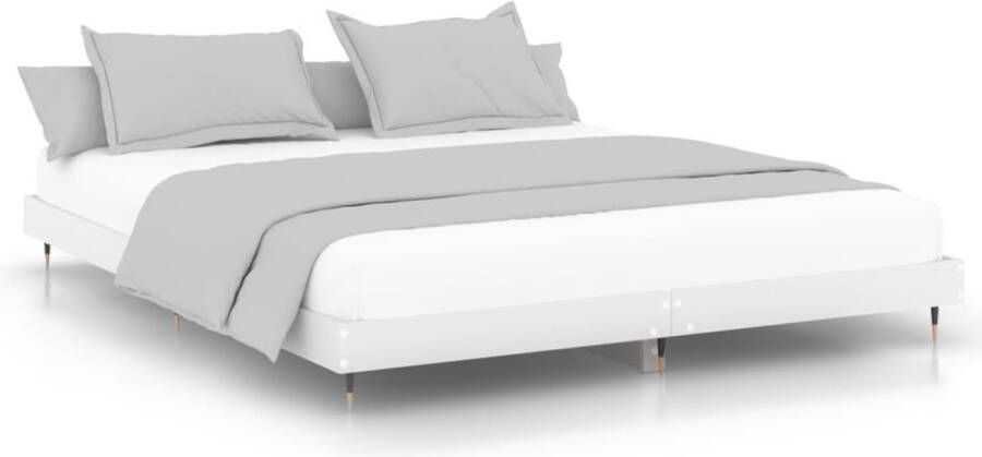 VidaXL -Bedframe-bewerkt-hout-wit-140x200-cm - Foto 2