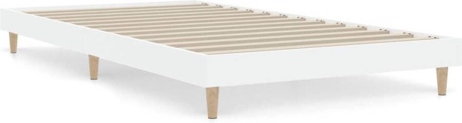 VidaXL -Bedframe-bewerkt-hout-wit-90x200-cm - Foto 2