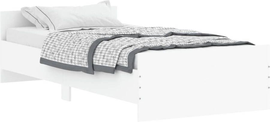 VidaXL -Bedframe-bewerkt-hout-wit-90x200-cm - Foto 4