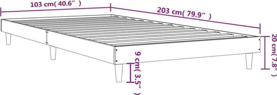 VidaXL -Bedframe-bewerkt-hout-zwart-100x200-cm - Foto 9
