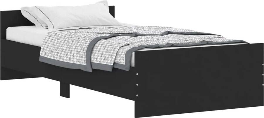 VidaXL -Bedframe-bewerkt-hout-zwart-100x200-cm - Foto 4