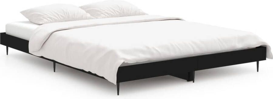 VidaXL -Bedframe-bewerkt-hout-zwart-135x190-cm - Foto 2