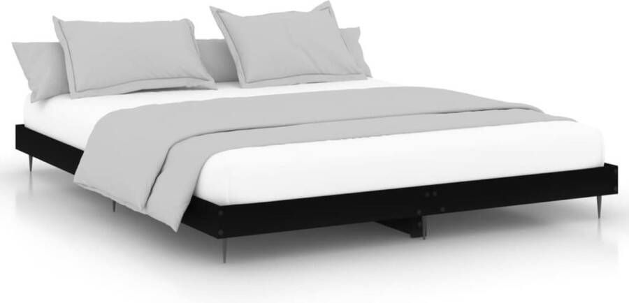 VidaXL -Bedframe-bewerkt-hout-zwart-140x200-cm