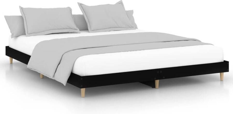 VidaXL -Bedframe-bewerkt-hout-zwart-150x200-cm