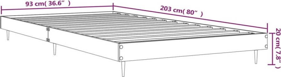 VidaXL -Bedframe-bewerkt-hout-zwart-90x200-cm - Foto 3