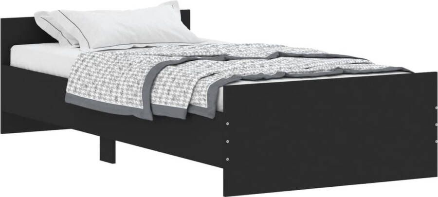 VidaXL -Bedframe-bewerkt-hout-zwart-90x200-cm - Foto 4