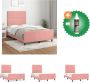 VidaXL Bedframe Fluweel Verstelbaar Hoofdeinde Stabiele Poten Multiplex Lattenbodem Comfortabele Ondersteuning Roze 203x126x118 128cm Bed Inclusief Reiniger - Thumbnail 2