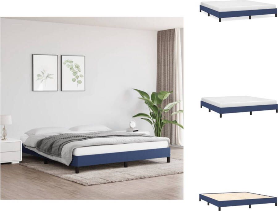 VidaXL Bedframe Blauw 180 x 200 cm Ademend en duurzaam Stabiele ondersteuning Multiplex lattenbodem Bed - Foto 2