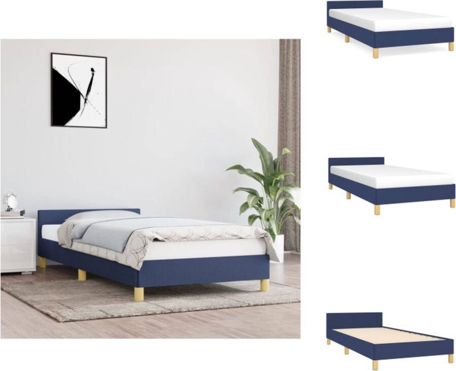 vidaXL Bedframe Blauw 193 x 93 x 50 cm Duurzaam materiaal Ondersteunende poten Multiplex lattenbodem Bed