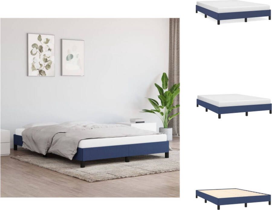VidaXL Bedframe Bed Slaapmeubel Bedframe zonder matras stof blauw 140x200 cm - Foto 2