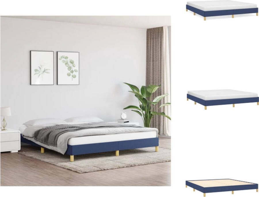 VidaXL Bedframe Blauw 203 x 183 x 25 cm Multiplex en bewerkt hout Bed