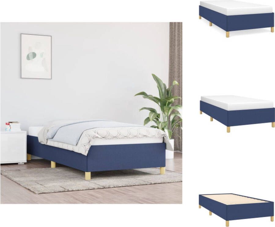 VidaXL Bedframe Blauw 203 x 93 x 35 cm Stof Multiplex Bed