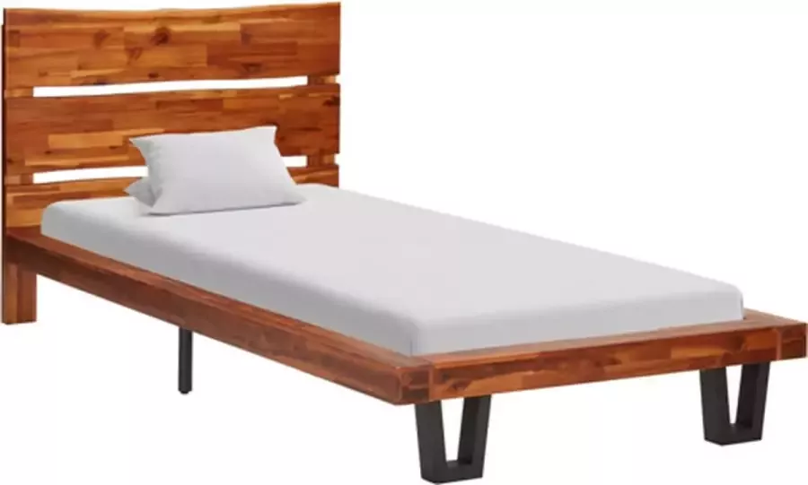 VidaXL -Bedframe-boomstam-massief-acaciahout-90-cm - Foto 2