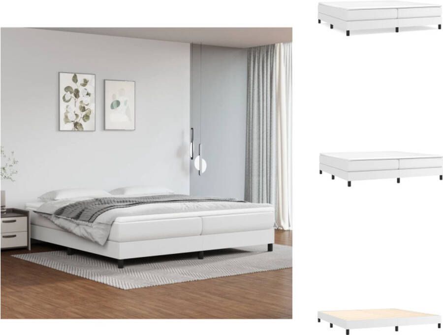 VidaXL Bedframe Boxspring Kunstleer 203 x 200 x 25 cm Wit Bed