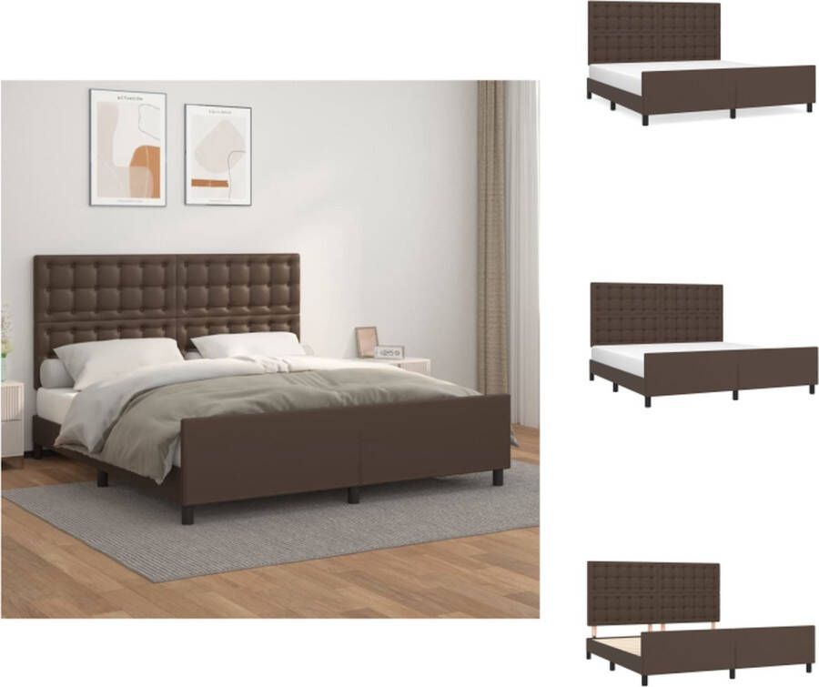 VidaXL Bedframe bruin 203 x 166 cm verstelbaar hoofdeind ondersteunende poten multiplex lattenbodem Bed