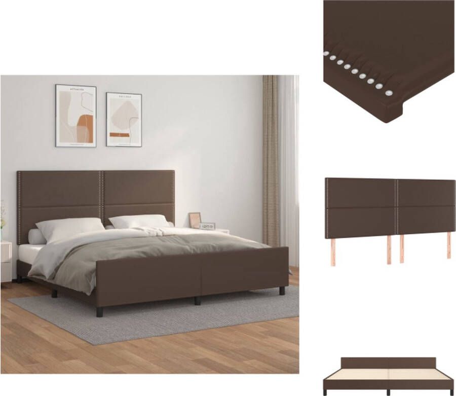 VidaXL Bedframe bruin kunstleer 203 x 206 x 118 128 cm verstelbaar hoofdeinde Bed