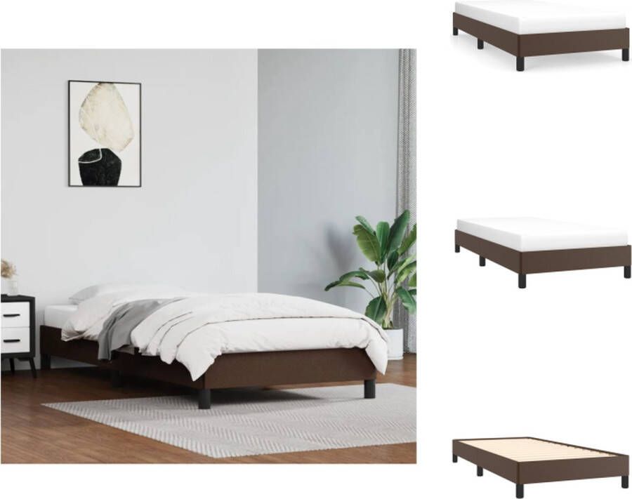 VidaXL Bedframe Bruin Kunstleer Multiplex 203x93x25 cm Geschikt voor 90x200 cm matras duurzaam materiaal Bed