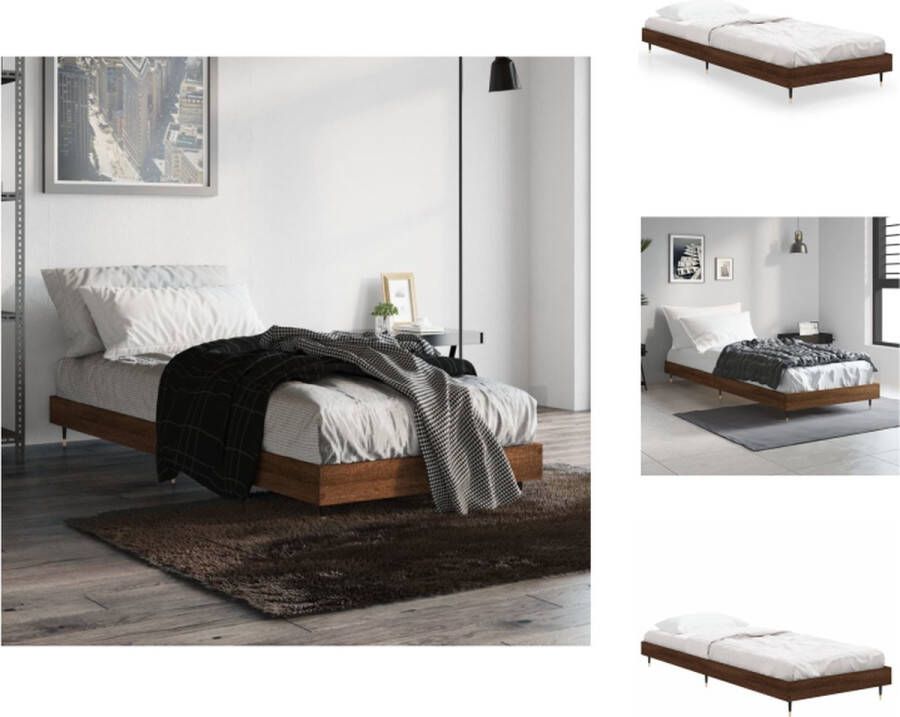 VidaXL Bedframe Bruineiken 193 x 78 x 20 cm Duurzaam hout Bed