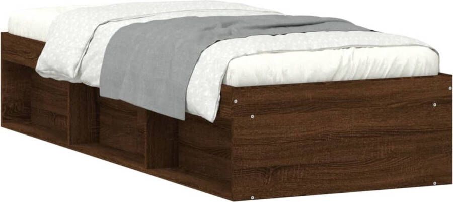 VidaXL -Bedframe-bruineikenkleurig-75x190-cm-Small-Single - Foto 4