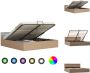 VidaXL Bedframe cappuccino hydraulisch kunstleren bekleding opbergvak LED-strip 212x187x73cm Bed - Thumbnail 1