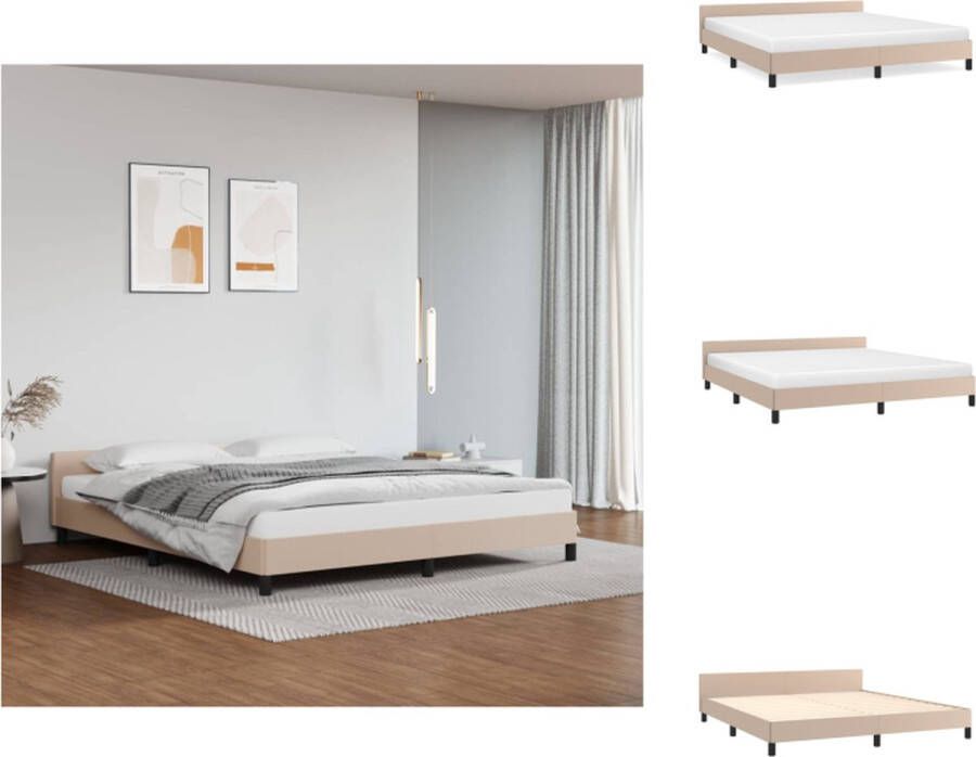 VidaXL Bedframe Cappuccino Kunstleer 203 x 183 x 50 cm Inclusief Montagehandleiding Bed