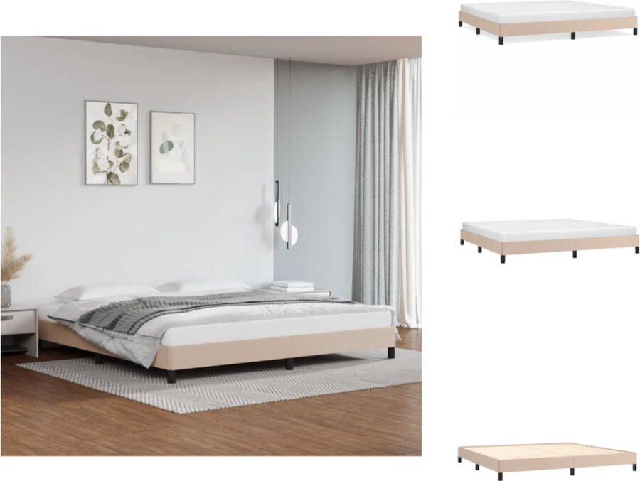 VidaXL Boxspringframe Cappuccino Kunstleer 203 x 200 x 25 cm Geschikt voor 200 x 200 cm matras Bed